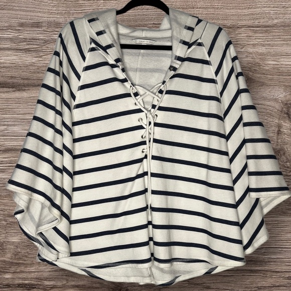 Set Sail in Style! Victoria's Secret Nautical Striped Poncho - Picture 1 of 3